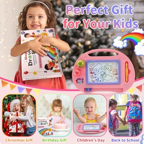 BABLOCVID Toddler Toys,Toys for 1-2 Year Old Girls,Magnetic Drawing Doodle Board for Kids Toy,Educational Learning Baby Toy for 18 Months 1 2 3 Year Old Girl Boy Birthday Easter Gifts,Arts and Crafts