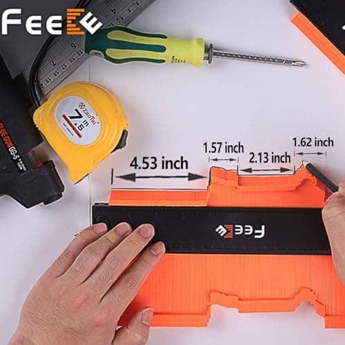Contour Gauge (12 Inch) with Lock Profile Tool, Christmas Gifts for Men Dad Husband Him Super Contour Duplicator Men Gifts Woodworking Tools Carpenter Tools Construction Outline Angle Measuring Tool