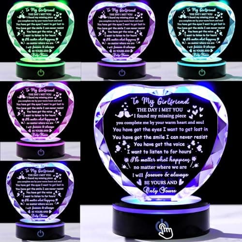 Gifts for Girlfriend with Light Base, Girlfriend Gifts from Boyfriend, Romantic Anniversary Birthday Gifts for Girlfriend Her Valentines Christmas I Love My Girlfriend Gift for Women