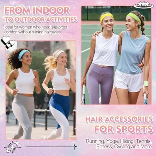 8 Pcs Headbands for Women Girls: Stocking Stuffers Gift for Her Fashion Neon Hair Accessories Head Bands for Women Stretchy Soft hairband Valentines Day Gf Christmas Gifts Easter Basket Stuffers