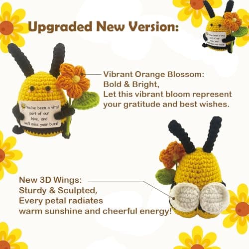 Coworker Leaving Gifts for Women Men, Going Away Gifts, Gift for Farewell Retirement Goodbye, Appreciation Gift for Leaving Coworker Friend Neighbor Teammate, Positive Bee with Card (Upgraded Version)