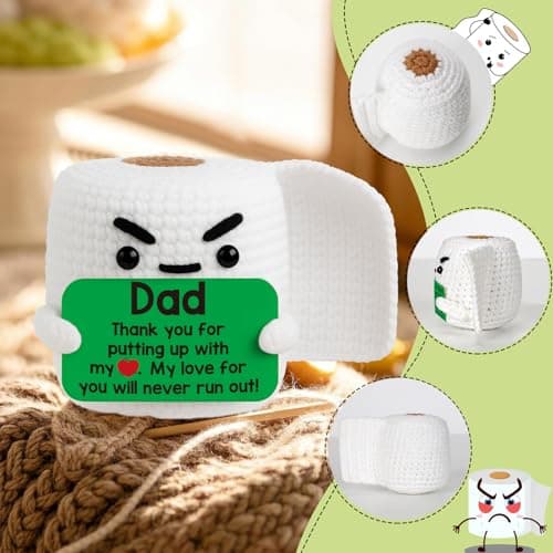Dad Birthday Gifts for Dad from Daughter Son Christmas Funny Small Gag Cool Handmade Crochet I Love You Daddy New Bonus Step Best Dads Ever Thank You Fathers Day Christmas Stocking Stuff Gift