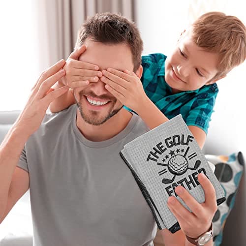 R HORSE 2Pcs Funny Golf Towel Gifts, Microfiber Embroidered Golf Towels for Bags with Clip, Sport Accessories Birthday for Men Women Golfer Fan