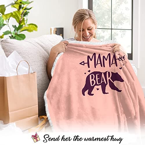 Vprintes Mama Pink Wearable Blanket Hoodie - Birthday Gifts for Mom from Daughter Son - Wife Birthday Gifts, Gifts for Wife from Husband