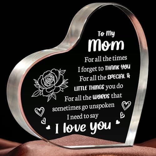 Gifts for Mom, Mom Birthday Gifts, I Love You Mom Gifts - Mother Acrylic Keepsake - Best Christmas Mother's Day Gifts for Mom from Daughter Son