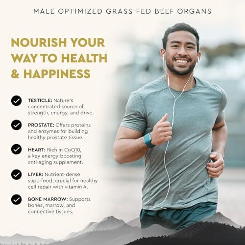 Ancestral Supplements Ancestral Supplements Mofo, Supplements for Men, Support for Energy Levels and Overall Men's Health and Wellness, Non-GMO Grass Fed Beef Organ Supplement with Liver, No Fillers, 180 Capsules