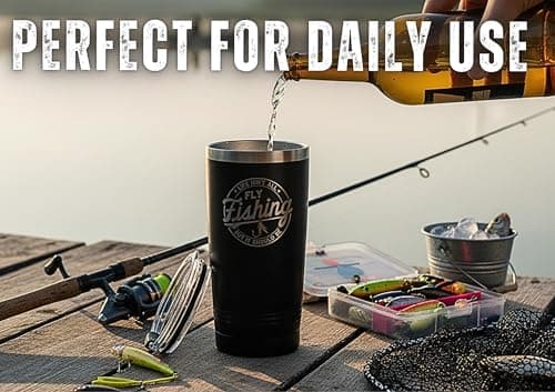 Onebttl Fly Fishing Gifts for Men, Gifts for Fly Fishing Lover, Funny Fishermen Gift, 20oz Stainless Steel Tumbler, Laser