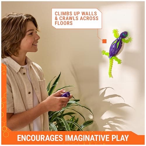 HEX BOTS Glow-in-The-Dark Gecko with Official Wall Climber Technology, Rechargeable Remote Control Robot Kids Toys, Prank Toys for Boys & Girls Ages 4 & Up