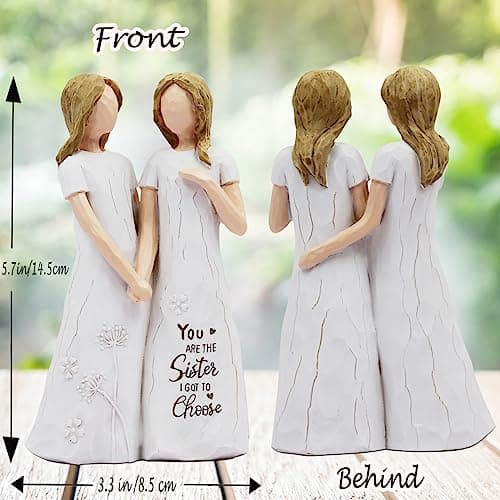 BORLESTA Best Friend Birthday Gifts for Women - Friendship Gifts for Women, Gifts for Friends Women, Sister Birthday Gifts, Bestie Gifts for Women - Friend Hand-Painted Figure
