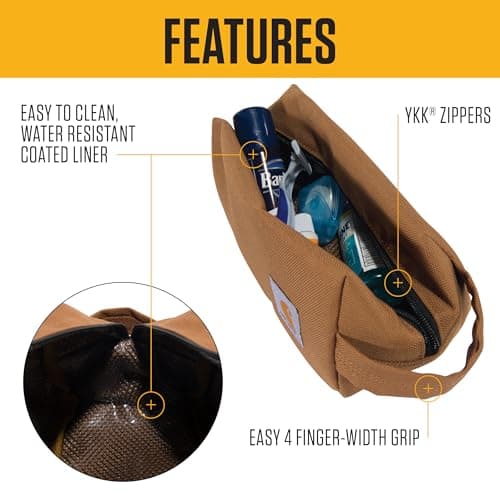 Carhartt Durable Travel Kit, Organize Essentials W/the Water Resistance Free Toiletry Bag