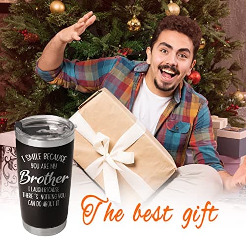 Brother Gifts - Christmas, Birthday, Father's Day Tumbler Coffee Cup from Sister