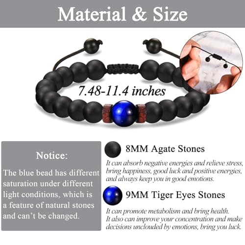 Bracelets Gifs for Friend Brother Husband Dad Brother in Law Son in Law Uncle Son Grandson Nephew, Birthday Christmas Valentines Fathers Stocking Stuffers Gifts for Men Boys Him with Sentimental Card