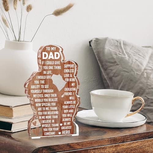 Dad Gifts from Son -Dad Birthday Gift from Son -Dad Christmas Valentines Easter Gifts Idea Daddy New Dad To My Best Dad Ever Gifts Father's Day Desk Decor Acrylic Plaque Sign