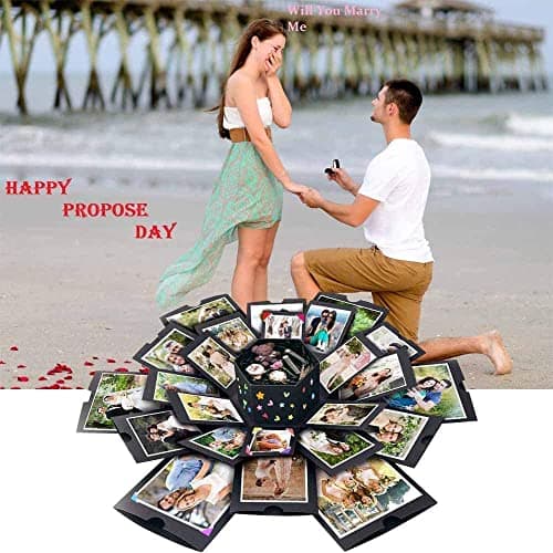 Explosion Gift Box - Photo Box, A Creative Six-sided Gift Box. Love Memory DIY Handmade Photo Album Scrapbook, A Surprising Boyfriend Birthday Gift, Ideal for Weddings, Christmas or Valentine's Day