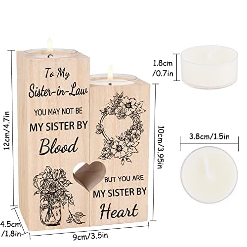 Sister in Law Gifts, Candlestick - Gifts for Sister in Law Birthday Christmas Mother's Day Wedding Gifts