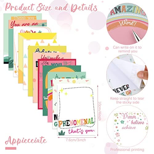 Geyee 24 Pcs Employee Sticky Notes with Funny Pens Fun Notepads for Adults Coworkers Nurse 3 x 4 Inch to Do List Notepads with Sayings Pen for Lab Week Gifts Teacher Office Supplies