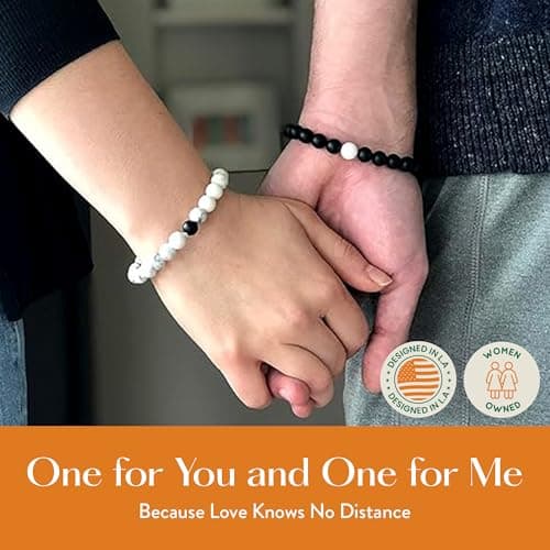 Lucky Feather Relationship matching couples bracelets | matching bracelets couples gifts for Boyfriend Girlfriend Husband Wife | Unique, birthday gift, anniversary for women | 2 pack