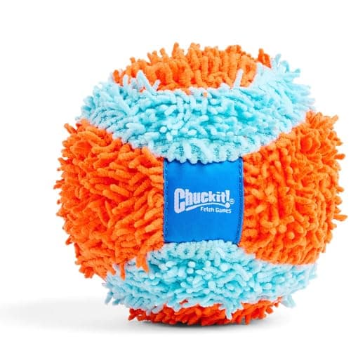 Chuckit! Indoor Fetch Ball Dog Toy for Dogs - Interactive Dog Toys for Boredom, 4.75 Inch, Orange and Blue