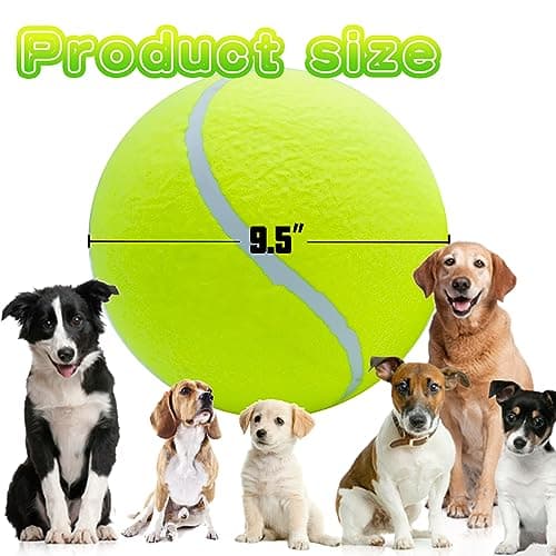 Giant 9.5" Dog Tennis Ball Large Pet Toys Funny Outdoor Sports Ball with Inflating Needles for Small Medium Large Dog