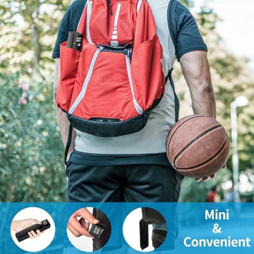 Pumteck Electric Ball Pump, Smart Air Pump Portable Fast Ball Inflation with Precise Pressure Gauge and Digital LCD Display for Football Basketball Volleyball Football (2 Pin and 1 Spout)