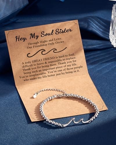 Tarsus Gift for Friends, The Waves of Life We've Through Together, Woman Friendship Gifts Idea, Wave Bracelet for Best Friend Bestie Soul Sister Birthday Gifts For Her
