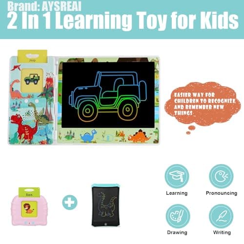 Talking Flash Cards with LCD Writing Tablet, Autism Sensory Toys for Autistic Children, Speech Therapy Toys, 224 Sight Words Educational Learning Toddler Toys for 3 4 5 6 Year Old