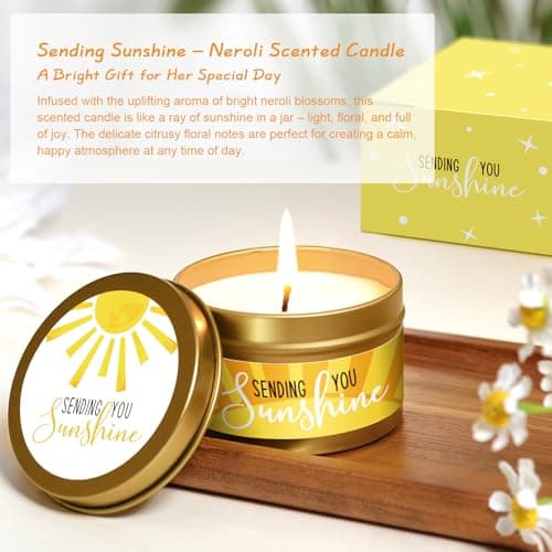 Birthday Gifts for Women, Gift Baskets for Women, Best Friend Friendship Gifts, Get Well Soon Inspirational Gift Set Box for Woman Her Teen Girl Sister Friendship w 18oz Daisy Cup