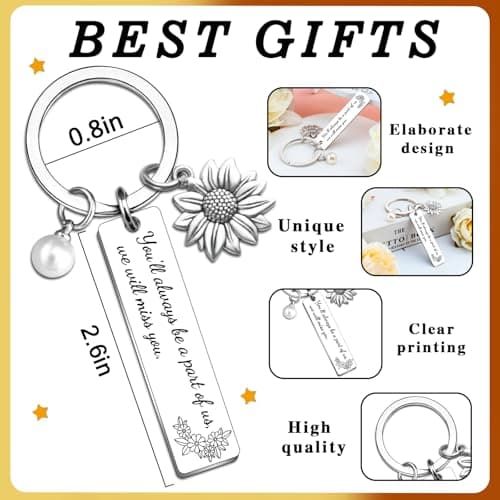 Going Away Gifts for Coworkers Women Friendship Keychain Friend Moving Away Gifts for Friends We Will Miss You Decorations Goodbye Things