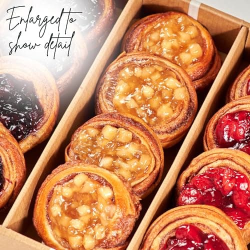 Fruit Danish Pastries | Christmas Holiday Corporate Food Gifts in Gift box |12 Individually Wrapped ASSORTED Fruit Filled Cinnamon Buns | Halloween, Thanksgiving-Stern’s Bakery