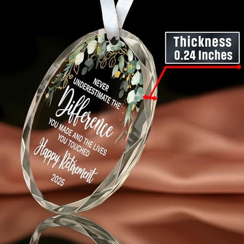 HEXMOZ Retirement Gifts - Retirement Gifts for Women, Men 2025 - Retired Ornament 2025 - Retired Gift for Coworker, Boss, Employee, Teacher, Nurse, Woman, Man - Glass Christmas Ornament Keepsake
