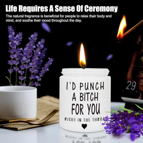 Best Friends Gifts for Women, Christmas Gifts for Friends Women Unbiological Sister Gifts - 7oz Funny Candle Lavender - Christmas Birthday Presents for Her Female Bestie