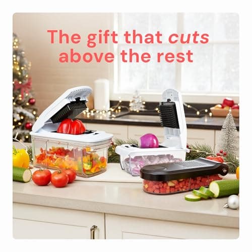 Fullstar The Original Pro Chopper - Vegetable Chopper and Spiralizer, Food Chopper with Container, Fruit Slicer, Kitchen Gadgets & Gifts, Home Essentials (4 in 1, White)