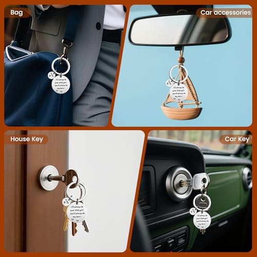 Father’s Day Gift - Dad Gifts from Daughter for Birthday Christmas Valentine’s Day, I'll Always Be Your Little Girl, You Will Always Be My Hero Daddy Keychain, Father Daughter Keyring