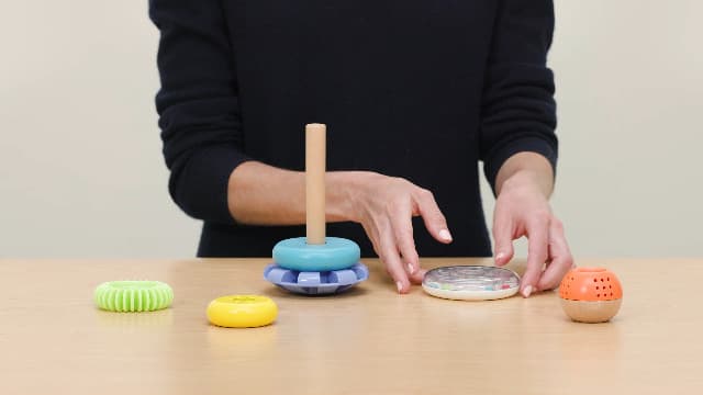 Amazon Basics Wooden Shape Sorter and Rainbow Stacker Classic Baby Toy Set-Sorting Play For Infants Age 12M+, Medium, Multicolor