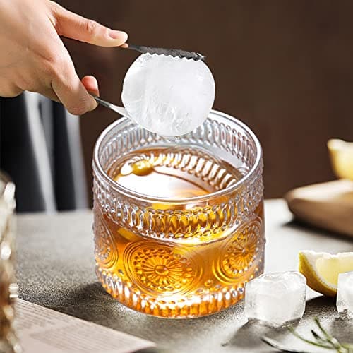 Whiskey Glass, 9 Oz No-lead Crystal Rotating Japanese Whisky Tumbler, gift box for Scotch,Bourbon,Vodka,whiskey etc, for Parties, Bars, Restaurants and Families etc