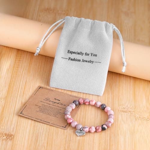 iWenSheng Daughter Gift from Mom Dad - Inspirational Daughter's Bracelet from Mother Father, Birthday Christmas Graduation Gifts for Daughters