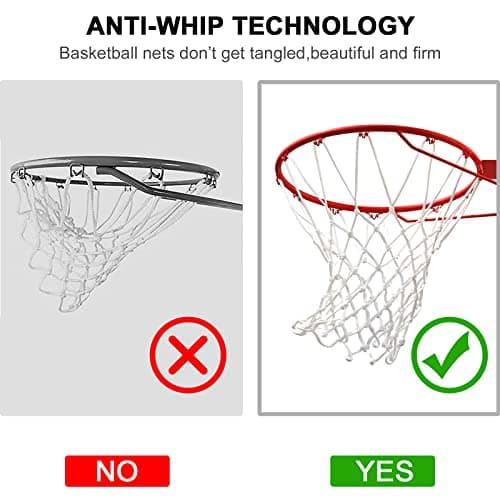 Basketball Net Outdoor,(7.16 oz) 12 Loops Professional Heavy Duty Basketball Net Replacement,All Weather Anti Whip,Suitable for Outdoor Standard Basketball Hoop