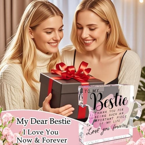 Best Friend Birthday Gifts for Women, Friendship Gifts for Women, Bestie Acrylic Puzzle Plaque Keepsake for Soul Sister Female Bestfriend Work Besties Birthdays, Graduation Gift for Her