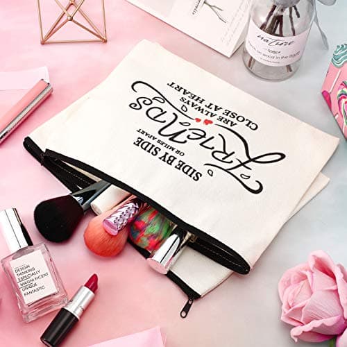 Weewooday 6 Pieces Friendship Gifts for Women Good Friends Makeup Cosmetic Bags Weekend Trip Gifts Birthday Portable Makeup Bags Gifts for Women Travel Retirement Anniversary Present(Classic Style)