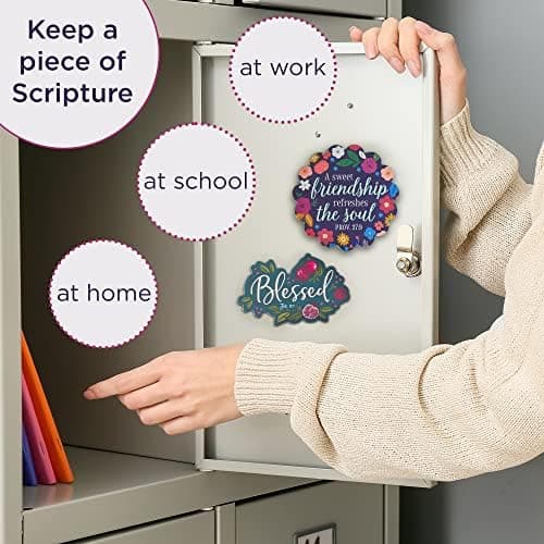 Christian Art Gifts Inspirational Refrigerator Scripture Magnet Set for Women with Bible Verses: Sweet Friendship - Proverbs 27:9 Multicolor Floral Designs, Home & Kitchen Decorations Size 2.8" x 2.8"