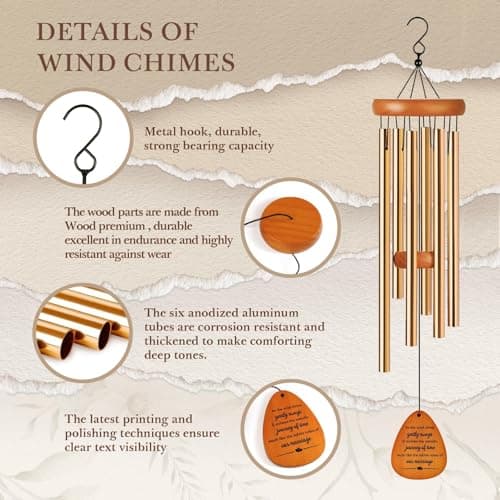 SteadStyle 50th Anniversary Wind Chime Gifts, Happy 50th Wedding Decoration Gifts for Parents, Couples, Friends, Golden Anniversary Keepsake