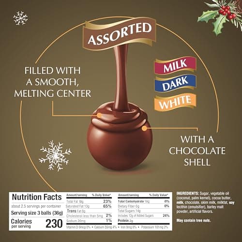 Lindt LINDOR Holiday Assorted Chocolate Candy Truffles Token Gift Box, 3.0 oz.