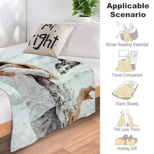 Custom Blanket with Picture Text Customized Fleece Photo Blanket for Couples Gifts Personalized Blankets and Throws Christmas Birthday Gifts for Boyfriend Girlfriend