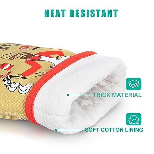 Miracu Funny Oven Mitts, Presents for Chefs, Cooking Gadgets, BBQ Oven Mitt, Unique Gifts for Cooks Dad Brother, Manly Christmas Thanksgiving Housewarming Grilling Kitchen Chef Gifts for Men Who Cook
