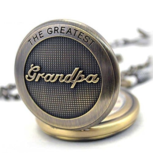 Fathers Personalized Engraved Pocket Watch, Engraved Dad, Grandpa for Father and Grandpa,Men's Pocket Watch with Chain
