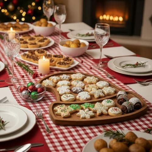 Maxcheck Santa Hat Christmas Serving Tray Platter Charcuterie Board Christmas Wood Serving Dish Cutting Board Rustic Farmhouse 11.42 x 10.43 Inches Table Plate for Cheese Food Fruit Party