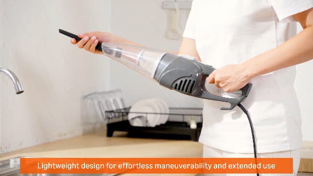 Amazon Basics 2-in-1 Corded Stick Vacuum Cleaner, Convertible to Handheld, Lightweight (3.9 LBS), with Washable HEPA Filter, Crevice Tools, 0.5L Dust Cup, 19.7-Ft Cord, 300W, Black