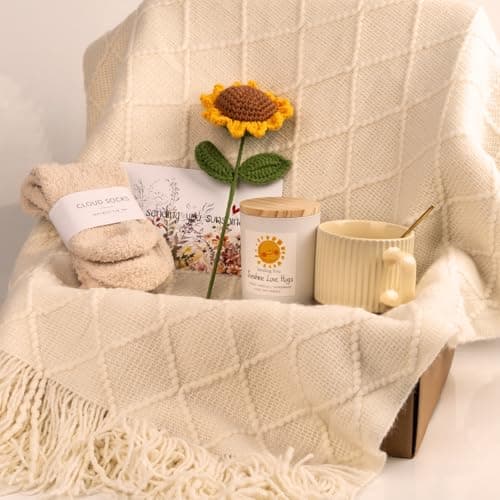 Gift Baskets for Women, Unique Birthday Gifts for Women, Best Friend Birthday Gifts, Get Well Soon Gift Basket，Sending Sunshine Gifts Sunflower Gifts, Thinking of You Care Package