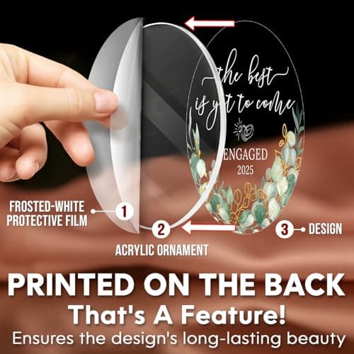 HEXMOZ Engagement Gifts for Couples - Engagement Gift for Newly Engaged Couples, Women, Fiance, Her - Bride to Be Gifts, First Christmas Just Engaged Acrylic Ornament 2025 - Party Decorations