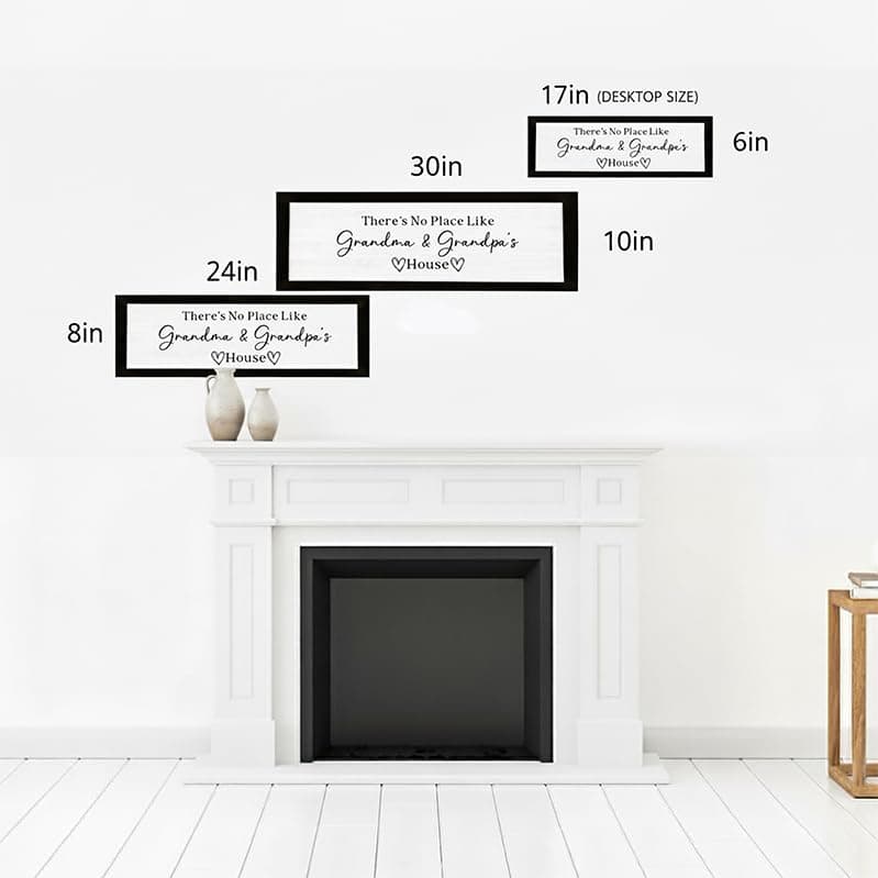 Personalized Grandparents Gift Custom Name Wood Sign – “There’s No Place Like Grandma & Grandpa’s House” Rustic Farmhouse Wooden Plaque, Wood Frame Home Decor,Christmas,Mother's Day,Father's Day Gift